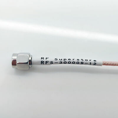 SMA Male (Plug) to SMA Male (Plug) RG316/U Coaxial Cable Assembly, 12 inch - Fresh Stock Dated October 2025
