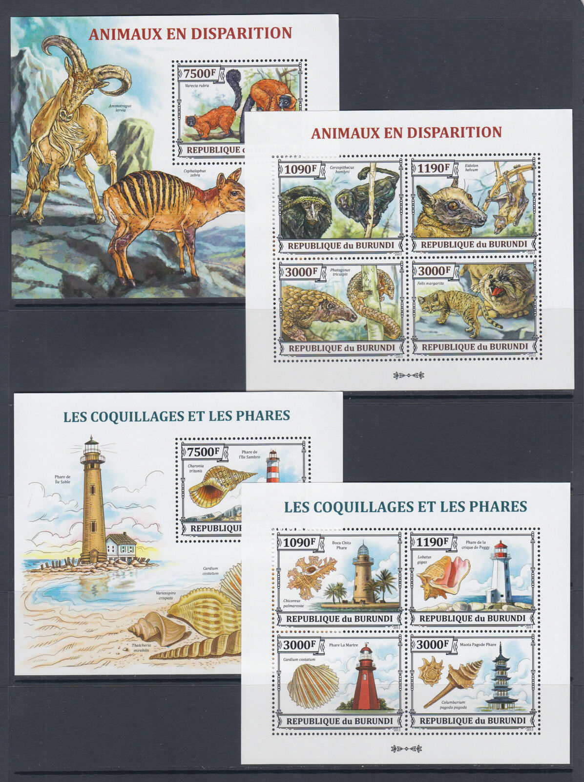 Burundi Sc 1381-1430 MNH. 2013 Brasiliana PHILEX, complete set of 50 s/s, VF - Fresh Stock Dated October 2025