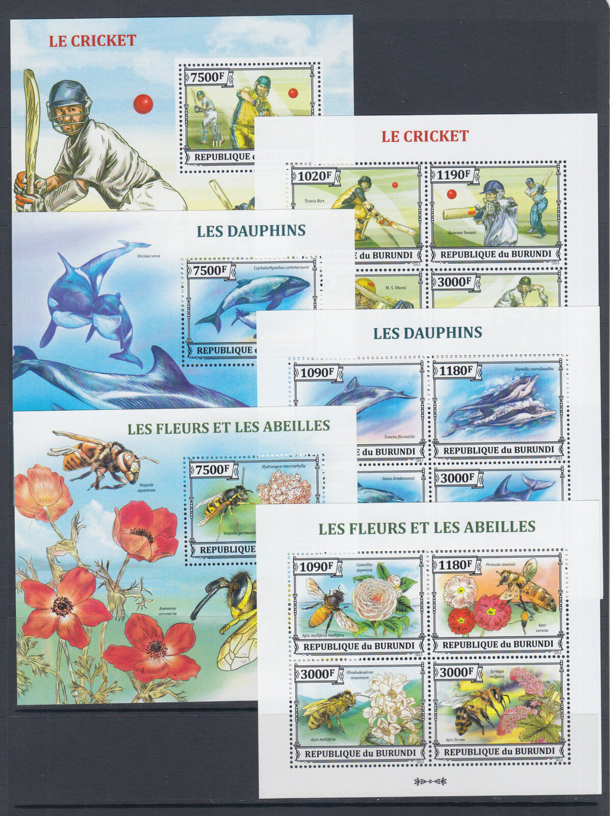 Burundi Sc 1381-1430 MNH. 2013 Brasiliana PHILEX, complete set of 50 s/s, VF - Fresh Stock Dated October 2025