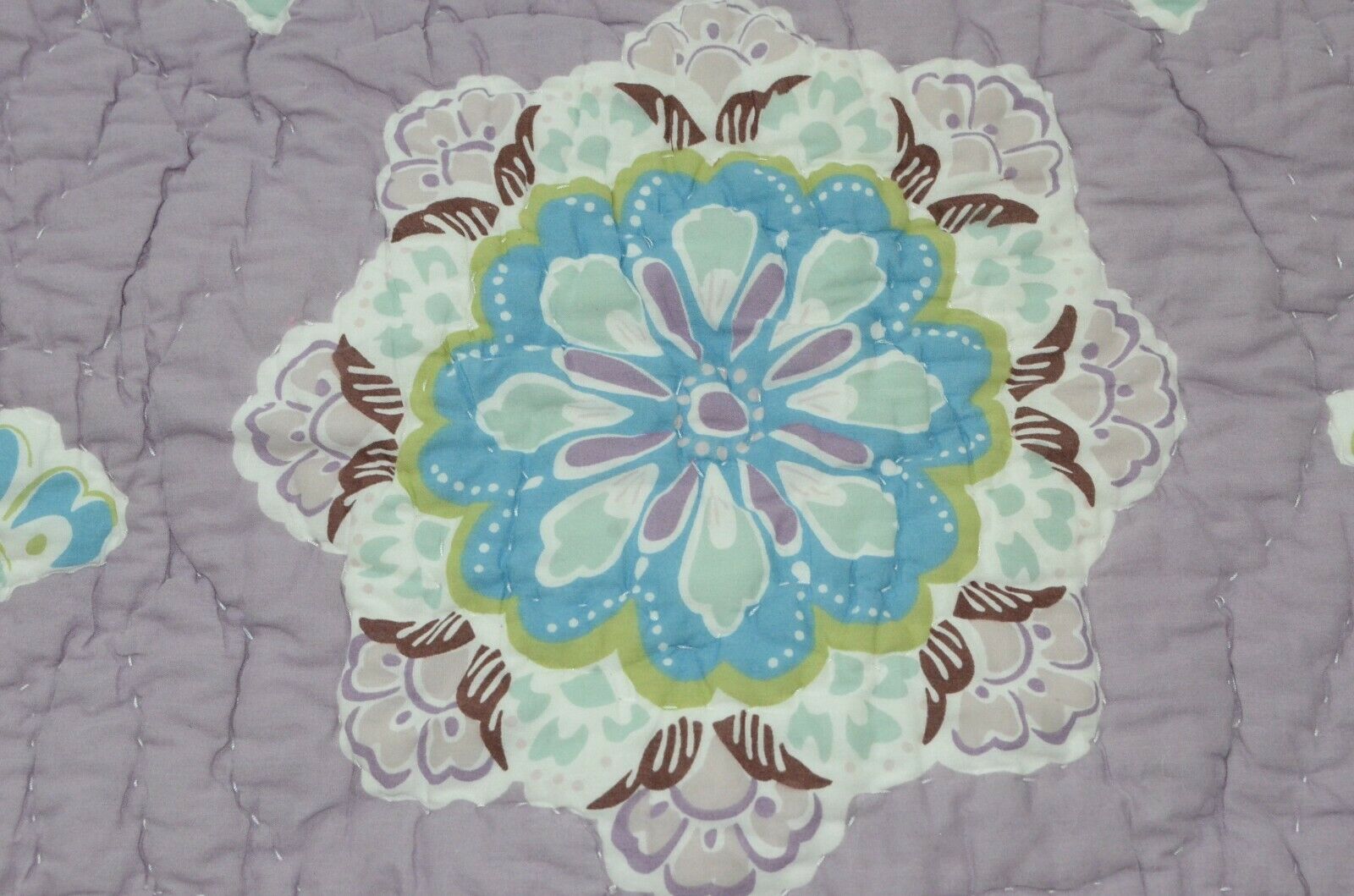 Pottery Barn Kids Brooklyn Quilted Standard Sham Purple Aqua Paisley Medallion - Fresh Stock Dated October 2025