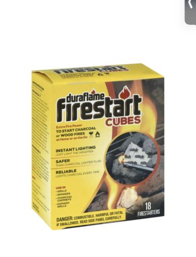 Duraflame Firestart Cubes 18 Pack Firestarters, Instant, Safe, Reliable - Fresh Stock Dated October 2025