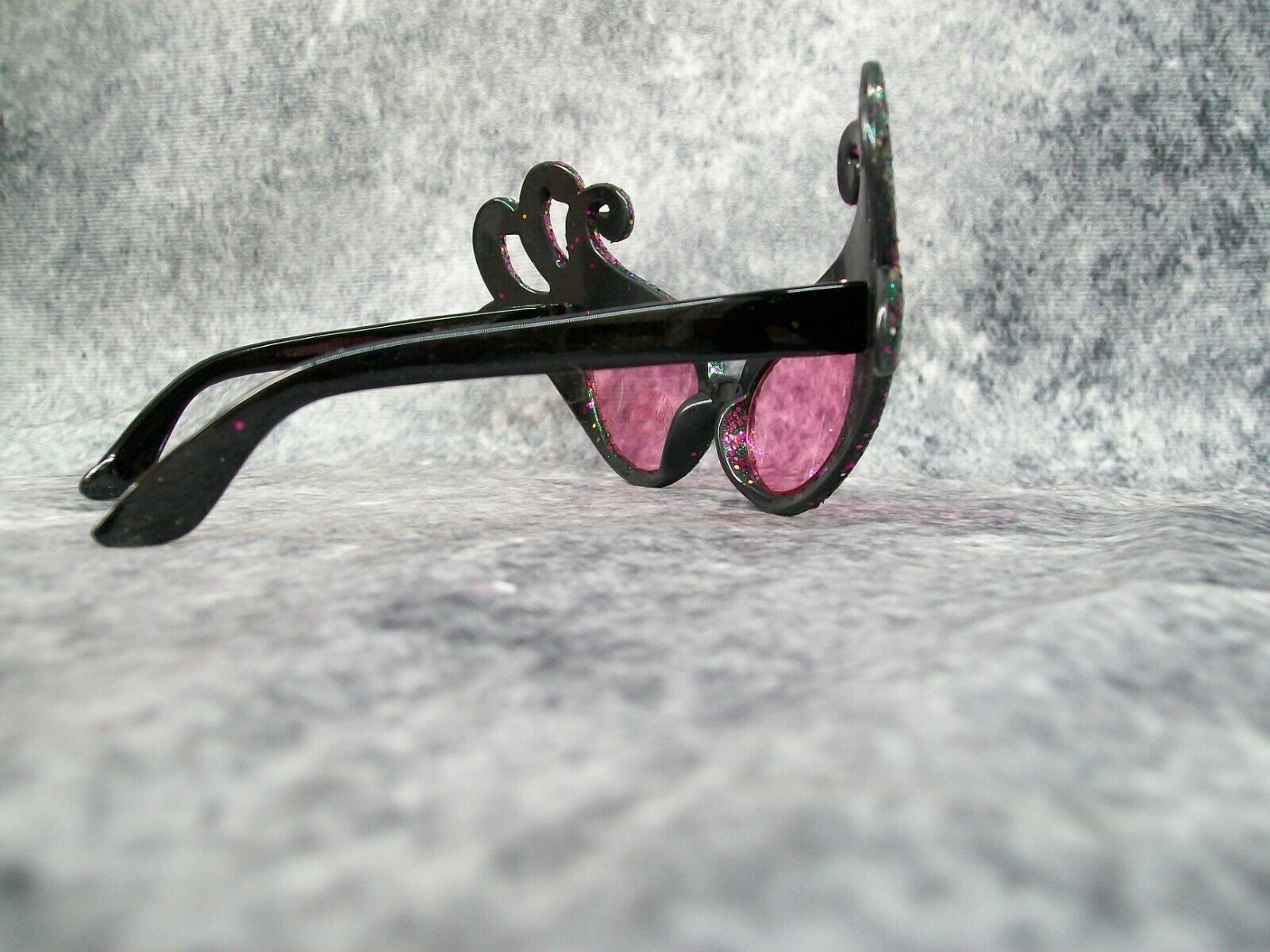 Purple Green Glitter Dame Costume Glasses Retro Cat Eye Edna Face Furniture 60's - Fresh Stock Dated October 2025