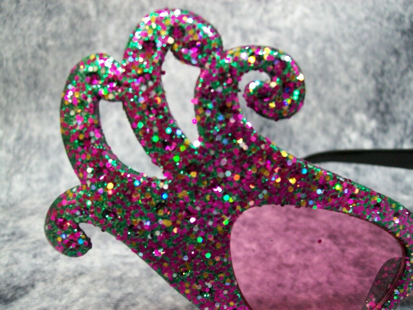 Purple Green Glitter Dame Costume Glasses Retro Cat Eye Edna Face Furniture 60's - Fresh Stock Dated October 2025