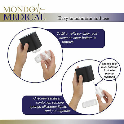 MonMed Automatic Hand Sanitizer Dispenser Spray Black Pump Cordless Mist - Fresh Stock Dated October 2025