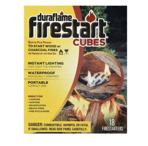 Duraflame Firestart Cubes 18 Pack Firestarters, Instant, Safe, Reliable - Fresh Stock Dated October 2025