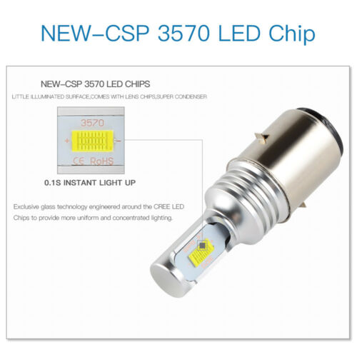 Bevinsee BA20D H6 LED Motorcycle Headlight Bulbs For KTM 125 200 300 350 EXC - Fresh Stock Dated October 2025