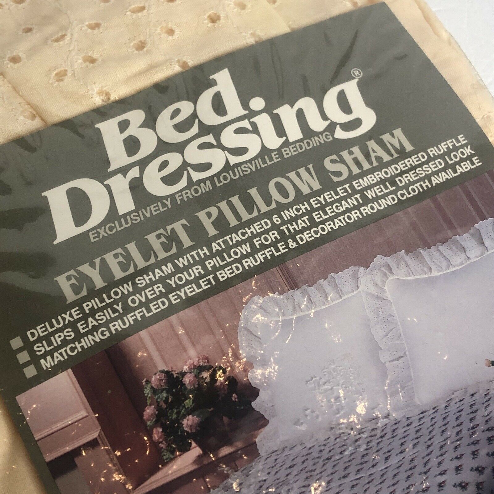 Louisville Bedding Bed Dressing Pillow Sham Eyelet Nos Vintage - Fresh Stock Dated October 2025