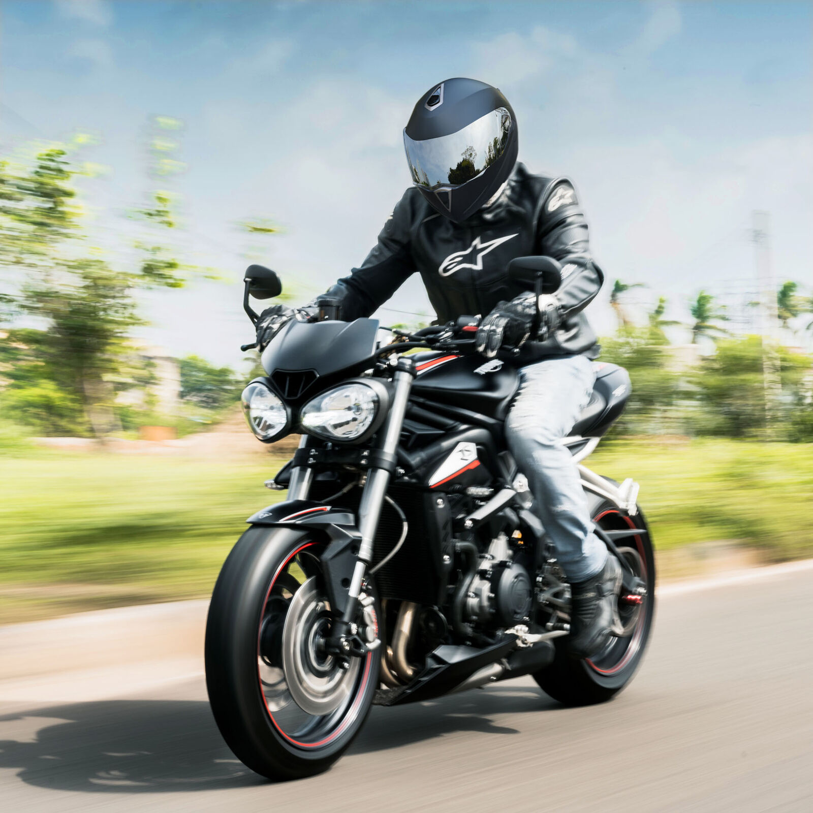AHR RUN-M Replacement Full Face Motorcycle Helmet Front Visor PC Face Shield - Fresh Stock Dated October 2025