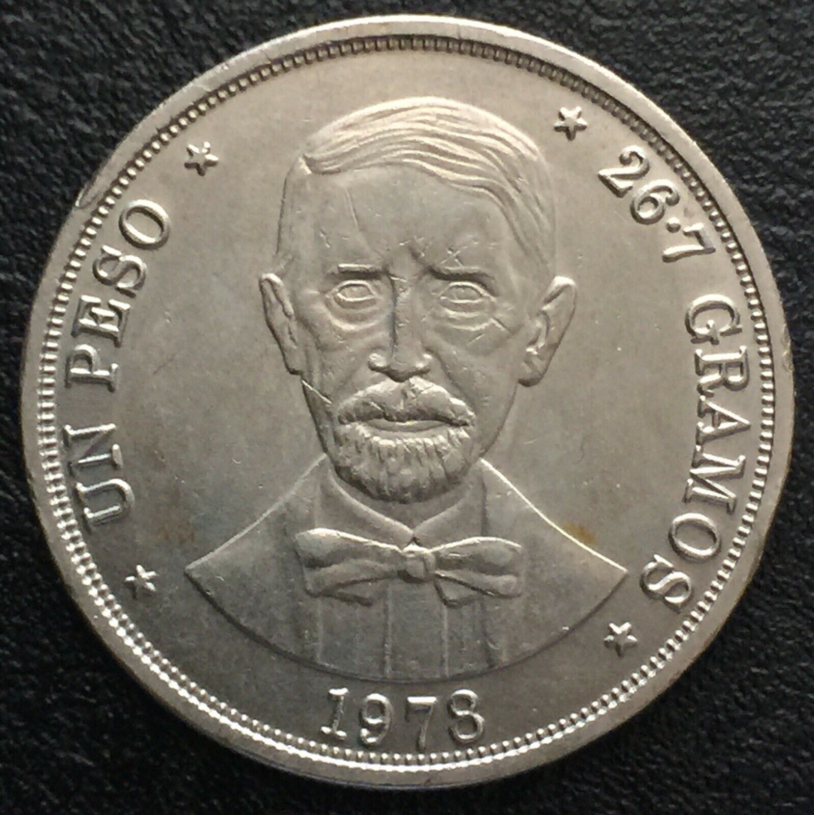 Dominican Republic 1978 1 Peso Juan Pablo Duarte Philadelphia Mint - Fresh Stock Dated October 2025