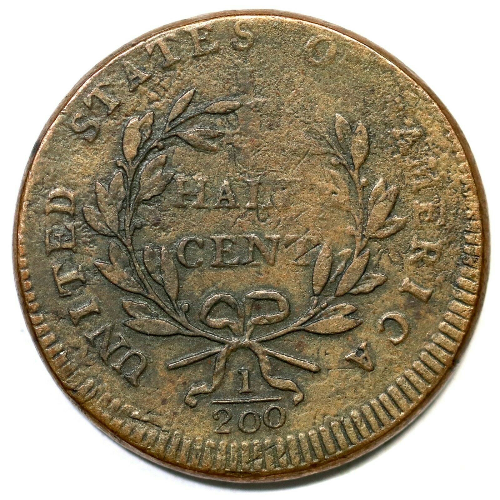 1797 C-3a R-3 Low Head Plain Edge Liberty Cap Half Cent Coin 1/2c - Fresh Stock Dated October 2025