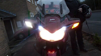 White & Yellow SwitchBack LED Turn Signals Kit for 2002 - 2014 Honda ST1300 #HS2 - Fresh Stock Dated October 2025