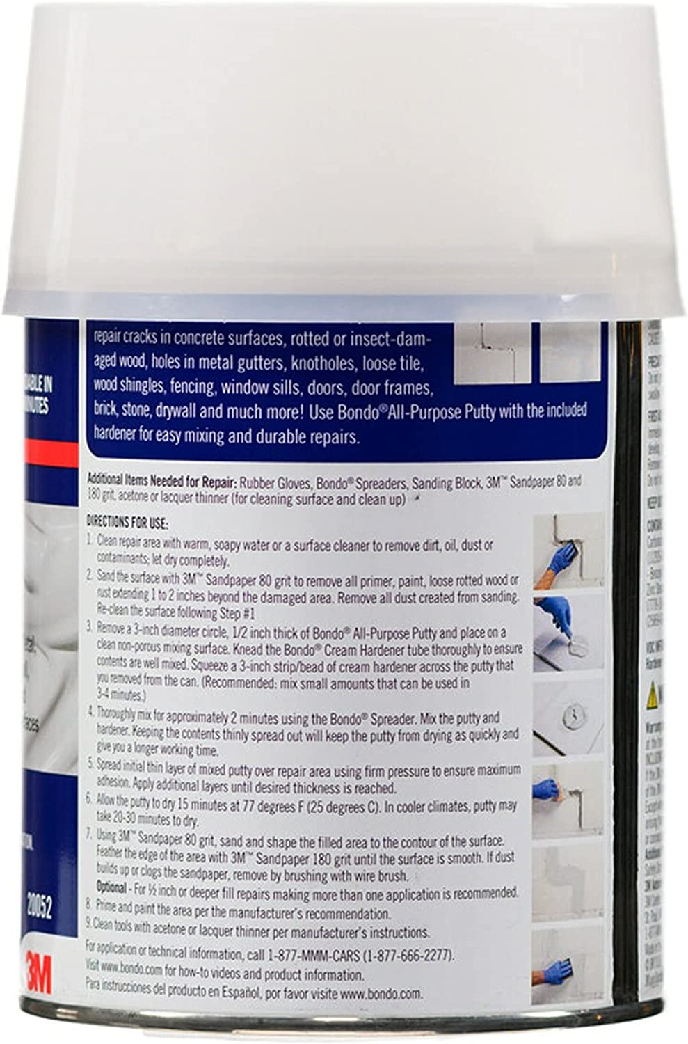 Bondo All-Purpose Putty, Designed for Interior and Exterior Home Use, Paintable, - Fresh Stock Dated October 2025