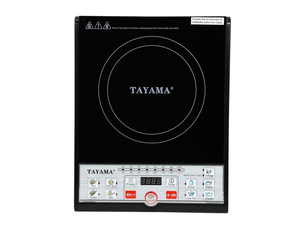 Tayama SM15-16A3 Induction Cooker with Cooking Pot, Black - Fresh Stock Dated October 2025