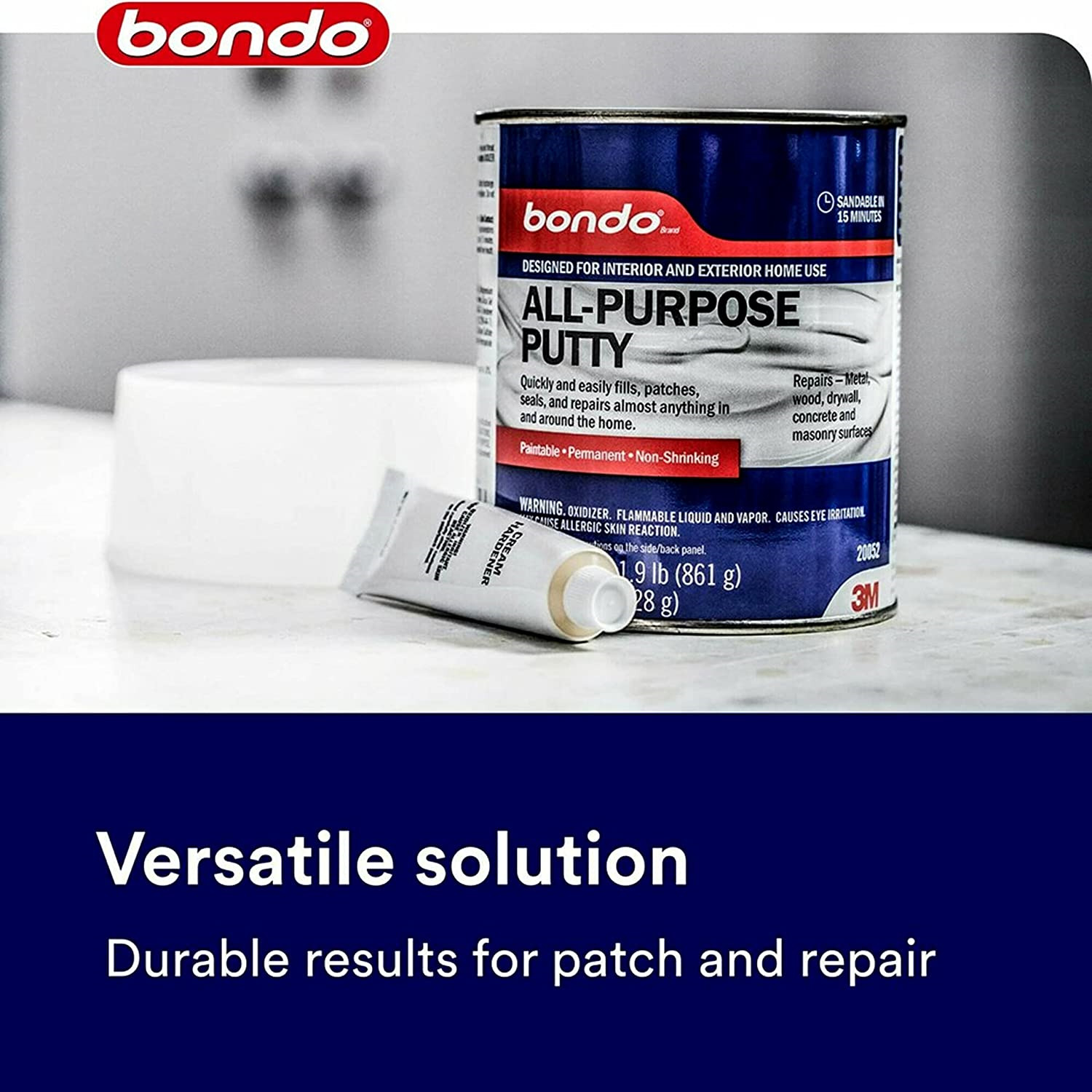 Bondo All-Purpose Putty, Designed for Interior and Exterior Home Use, Paintable, - Fresh Stock Dated October 2025