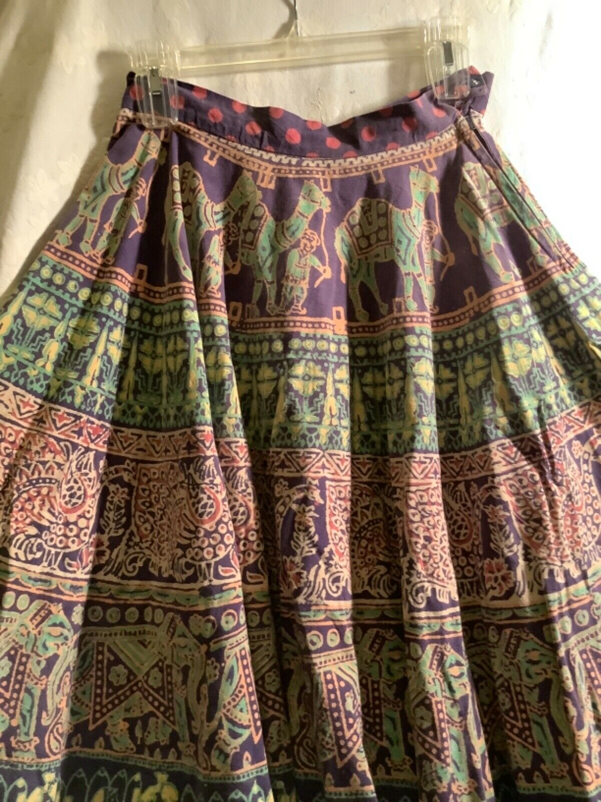 Womans Vintage SZ12 Skirt Indian High Quality Cotton Very Fine Print Excellent! - Fresh Stock Dated October 2025