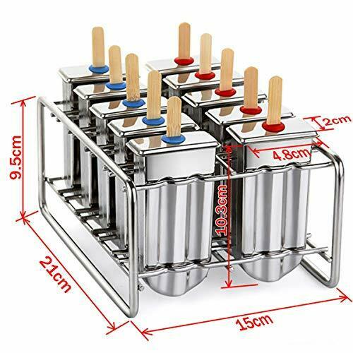 Awinking Set of 10 Stainless Steel Ice Lolly Popsicle Molds, Homemade Ice Pop... - Fresh Stock Dated October 2025