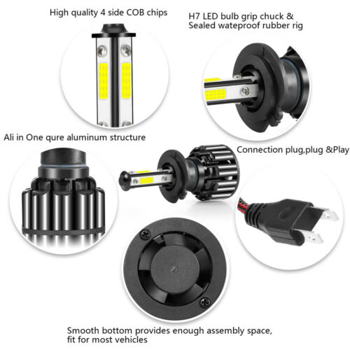 H7 CSP LED Headlight Bulbs FIT For Suzuki GSXR 1000 750 600 Hayabusa Hi Lo Beam - Fresh Stock Dated October 2025