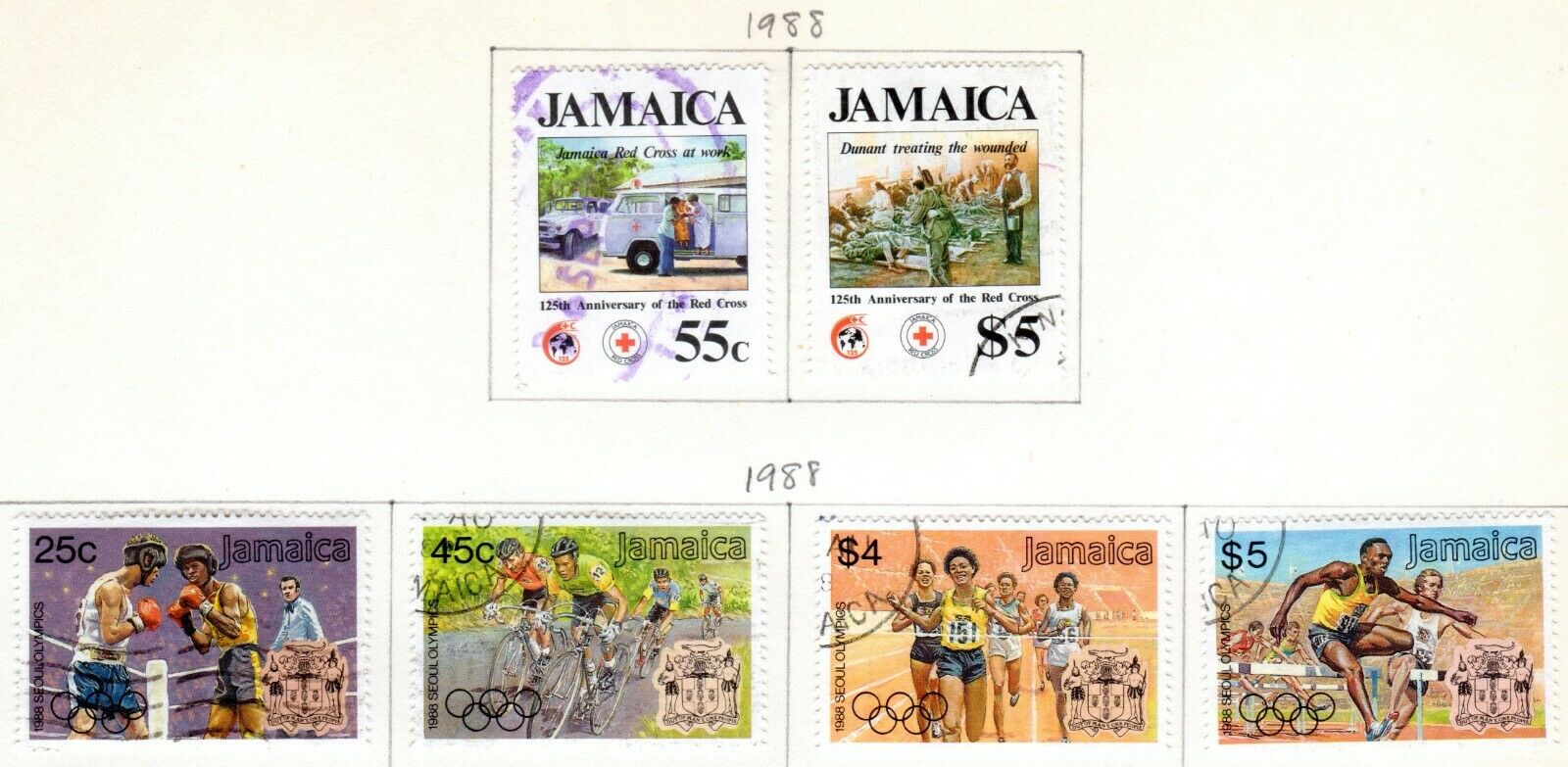 Jamaica Scott 692//733 Used on 3 Album Pages Issued 1988-1990 - Fresh Stock Dated October 2025