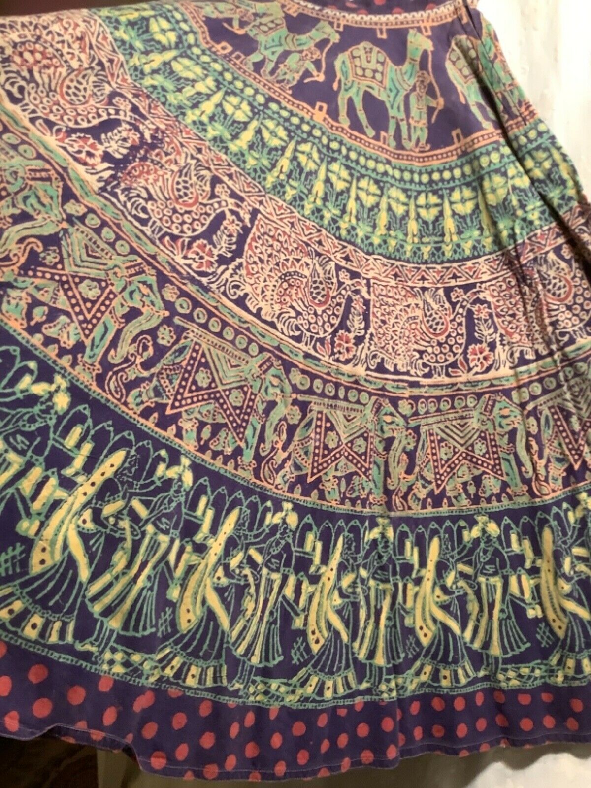 Womans Vintage SZ12 Skirt Indian High Quality Cotton Very Fine Print Excellent! - Fresh Stock Dated October 2025