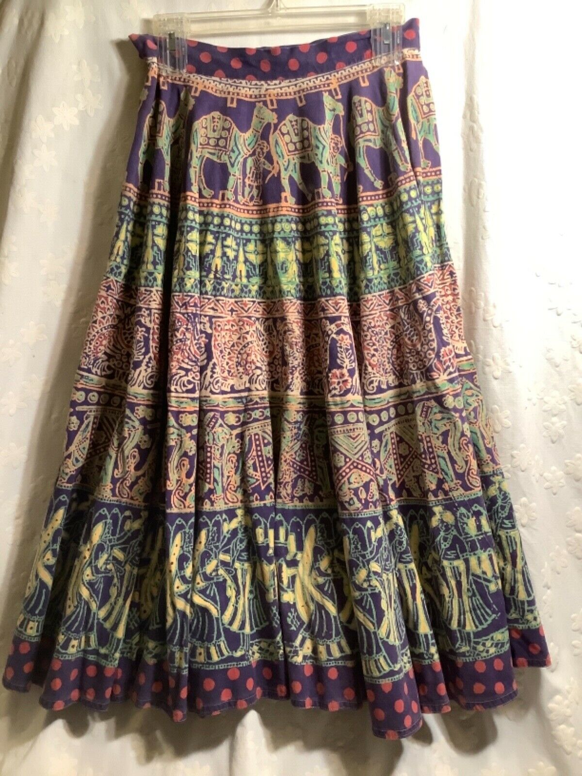 Womans Vintage SZ12 Skirt Indian High Quality Cotton Very Fine Print Excellent! - Fresh Stock Dated October 2025