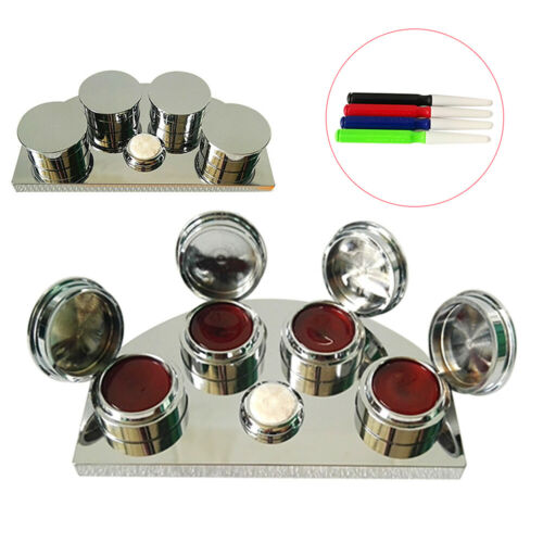 Oil Cup Stand Premium Polished Watchmaker Watch Repair Tool with 4 Containers - Fresh Stock Dated October 2025