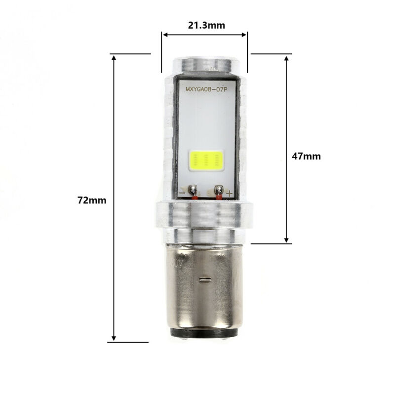 6000K BA20D H6 LED Bulb Hi/Low Light Motorcycle Moped ATV Headlight 12V White - Fresh Stock Dated October 2025