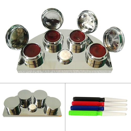 Oil Cup Stand Premium Polished Watchmaker Watch Repair Tool with 4 Containers - Fresh Stock Dated October 2025