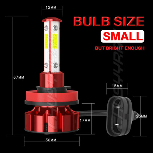 H7 H9 For Suzuki Hayabusa 2008-2009 2011-2018 LED Headlight 6000K White 4x Bulbs - Fresh Stock Dated October 2025