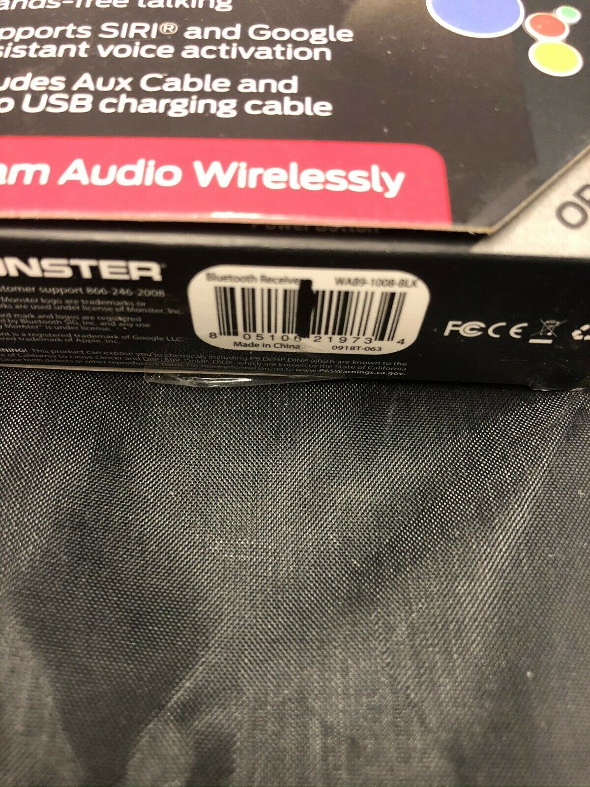 Monster Bluetooth Audio Receiver Kit Supports Google and Siri - Fresh Stock Dated October 2025
