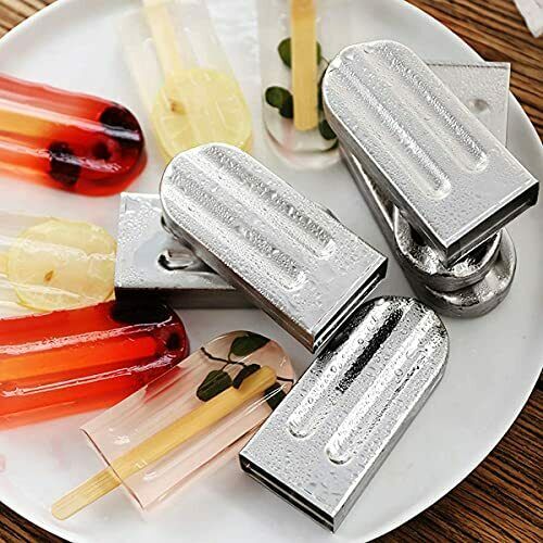 Awinking Set of 10 Stainless Steel Ice Lolly Popsicle Molds, Homemade Ice Pop... - Fresh Stock Dated October 2025