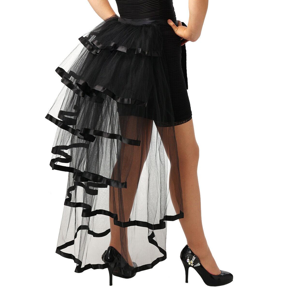Victorian Steampunk Tie-on Bustle Skirt Gothic Party Tutu Belt Lace Over Skirt - Fresh Stock Dated October 2025