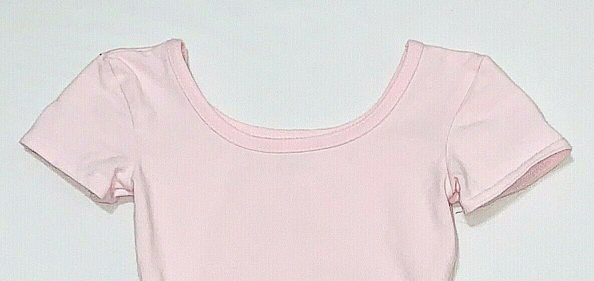 Danskin Now Tagless Short Sleeve Pink Tap Ballet Dance Leotard, XXS/XXCH (0-2) - Fresh Stock Dated October 2025
