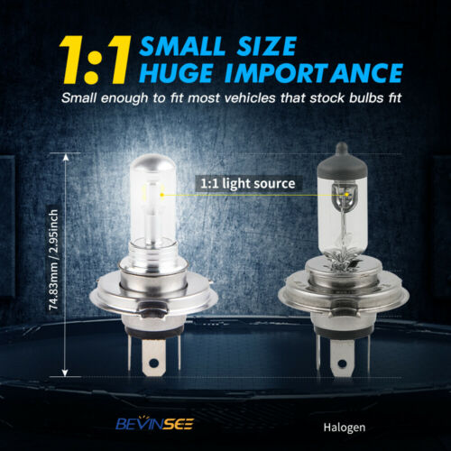 H4 9003 LED For Harley FXDWG Dyna Wide Glide 93-16 Headlight Bulbs 80W - Fresh Stock Dated October 2025