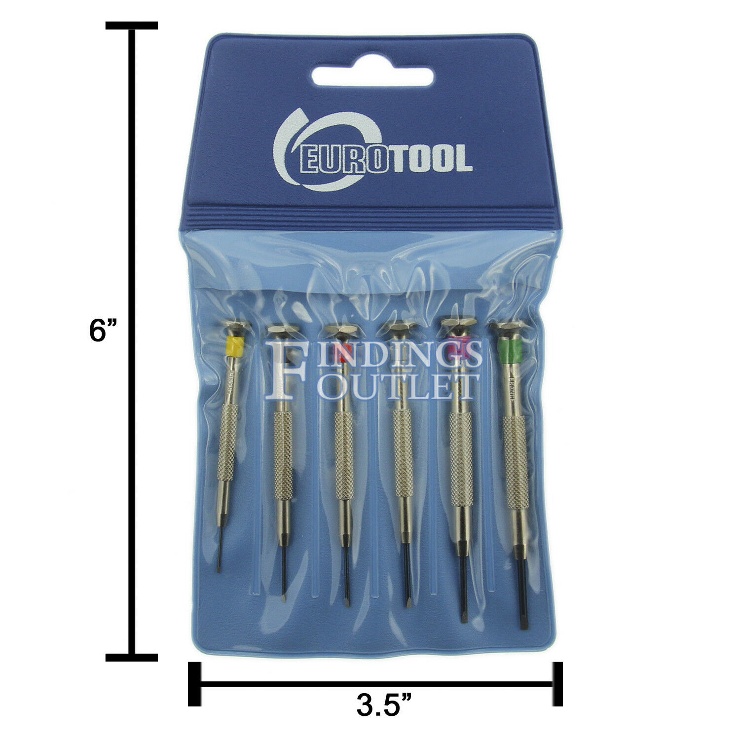 Deluxe Fixed Blade Screwdriver Set 6pc Glass Watch Repair Straight Slotted Head - Fresh Stock Dated October 2025