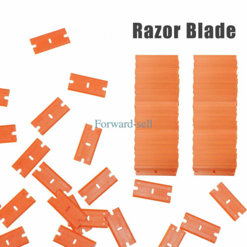 100Pcs Plastic Razor Blades and Razor Scraper Double Edged Sticker Removal Tool - Fresh Stock Dated October 2025