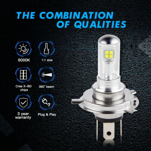 80W H4 For Kawasaki VN1500G Vulcan 1500 Nomad 1999 2000 2001 LED Headlight Bulbs - Fresh Stock Dated October 2025