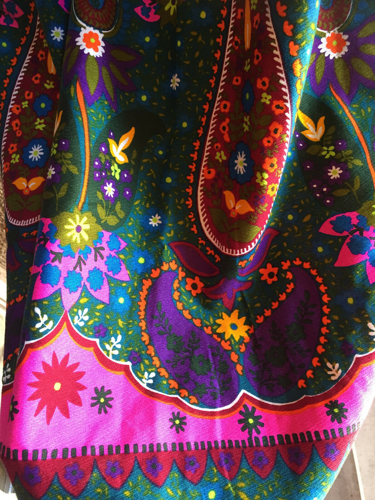VTG Psychedelic Hippie Mod 60s 70s Floral Paisley Boho Festival Maxi Skirt M - Fresh Stock Dated October 2025