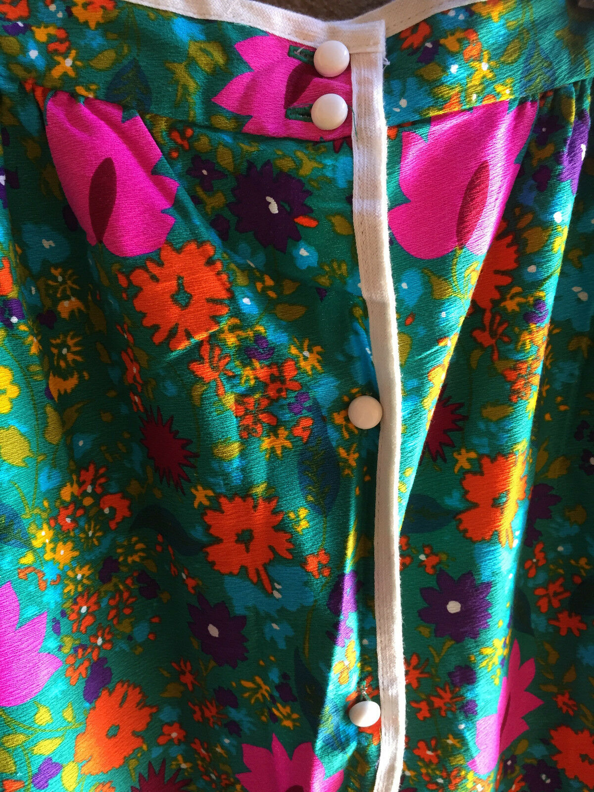 VTG Psychedelic Hippie Mod 60s 70s Floral Paisley Boho Festival Maxi Skirt M - Fresh Stock Dated October 2025
