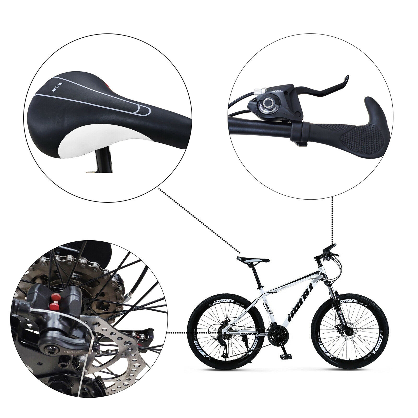 Mountain Bike 26 inch Wheels 21 Speed Bicycle Disc Bicycles+Lock+Air Pump A USA - Fresh Stock Dated October 2025
