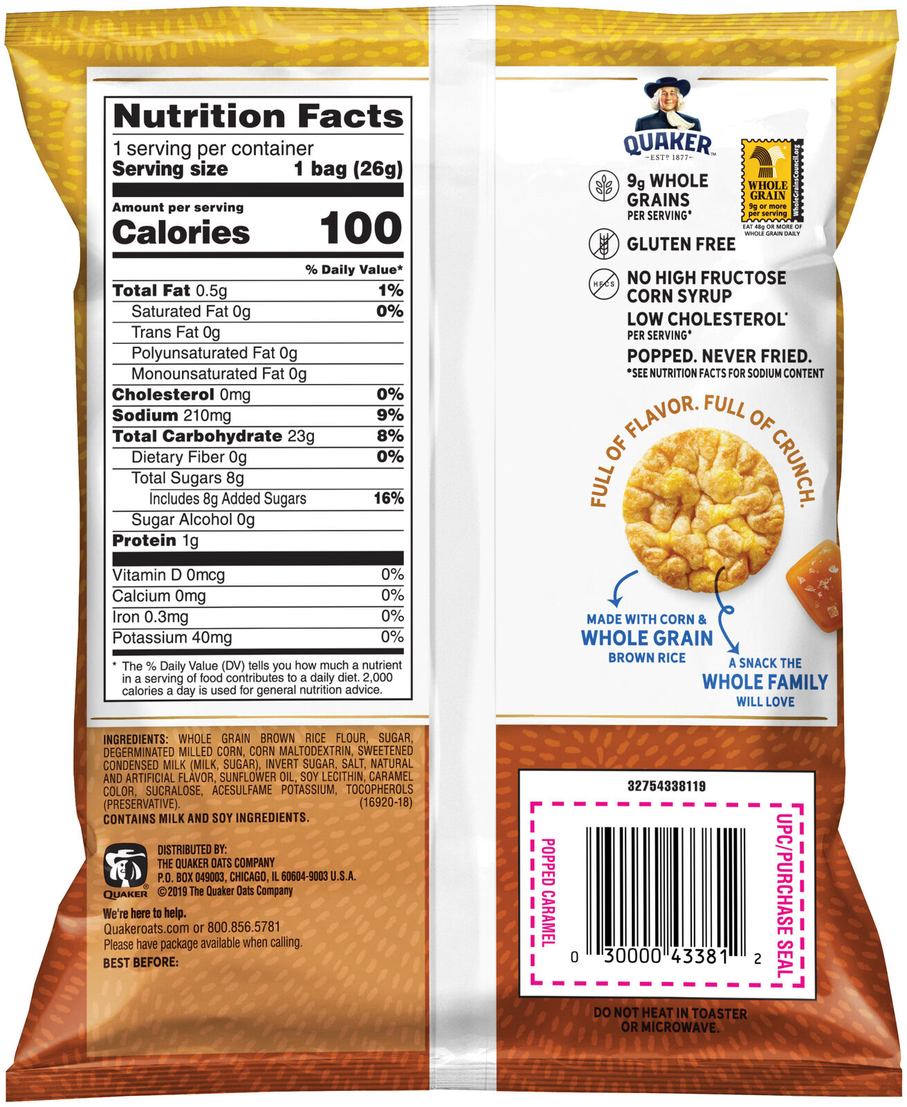 Quaker Rice Crisps, Variety Pack, 0.91 oz Bags, 30 Count....... - Fresh Stock Dated October 2025