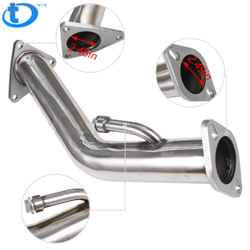 Two Exhaust Pipes Catless Straight Downpipe For Nissan 370Z Infiniti G37 3.7L V6 - Fresh Stock Dated October 2025
