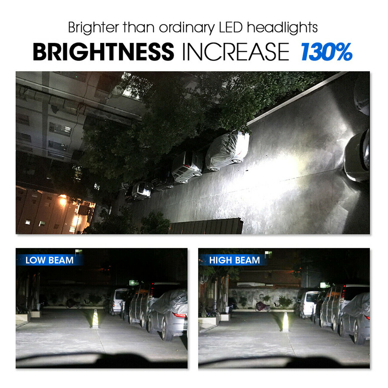 H7 Motorcycle LED Headlights Bulbs Kit High/Low Beam 120W 12000LM 6000K White - Fresh Stock Dated October 2025