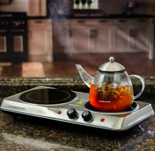 Electric Infrared Cooktop Burner Portable 2 Plate Dual Countertop Cooker Stove - Fresh Stock Dated October 2025