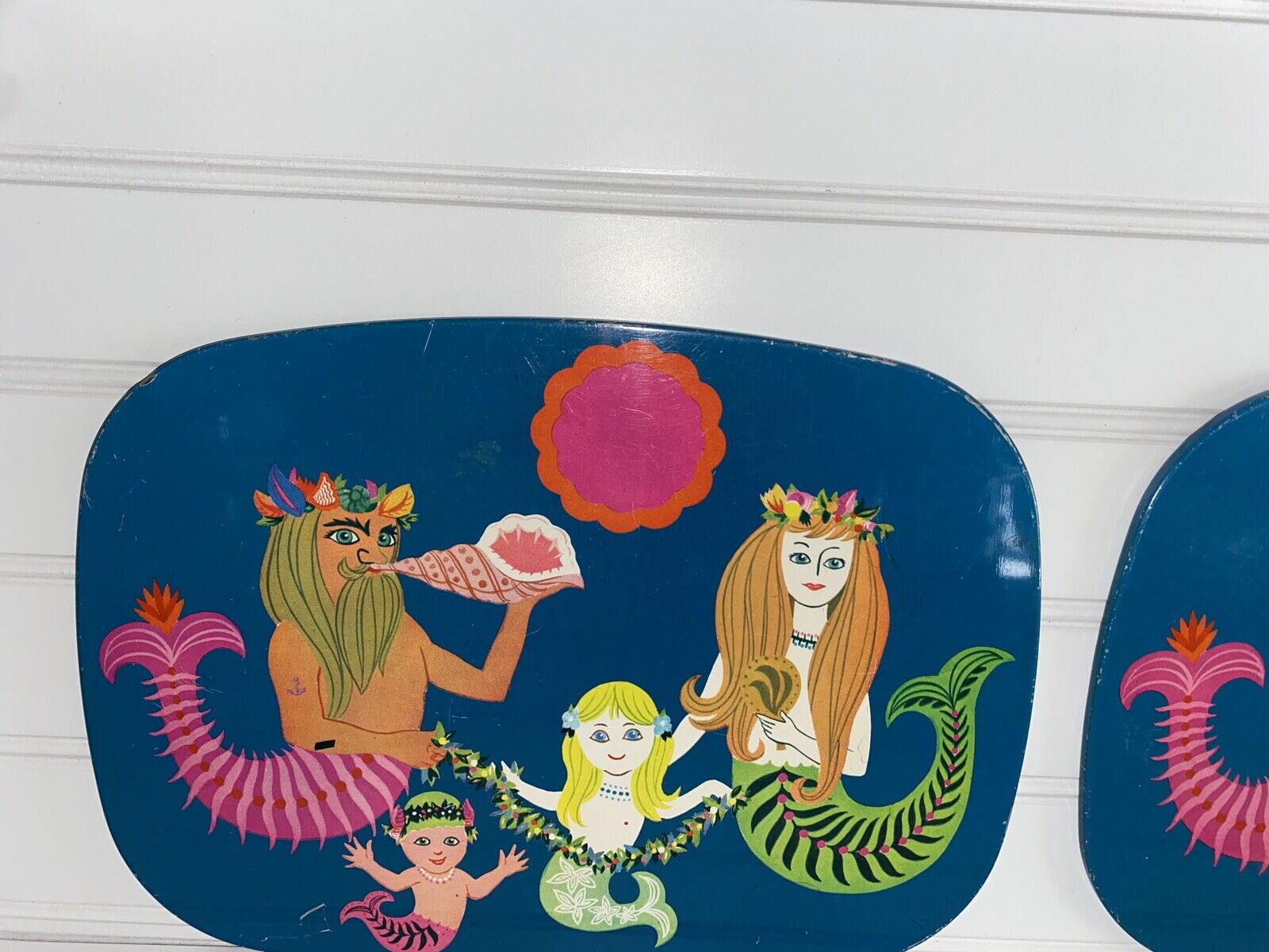 Vintage 70s Hot Plates Flower Child Mermaids Cork Backing - Fresh Stock Dated October 2025
