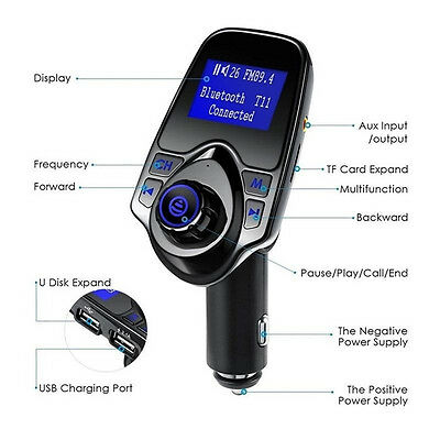 Auto LCD Car Music MP3 Player  Bluetooth Dual USB Port t11 Type for FM SD Card - Fresh Stock Dated October 2025