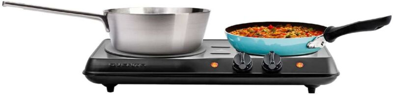 Double Burner Electric Cooking Stove 1700W Portable Infrared  Camping Two Plate - Fresh Stock Dated October 2025