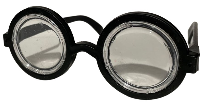 Funny MAGIC NERD GLASSES Eye Dork Thick Lenses Coke Bottle Joke Gag Black Round - Fresh Stock Dated October 2025