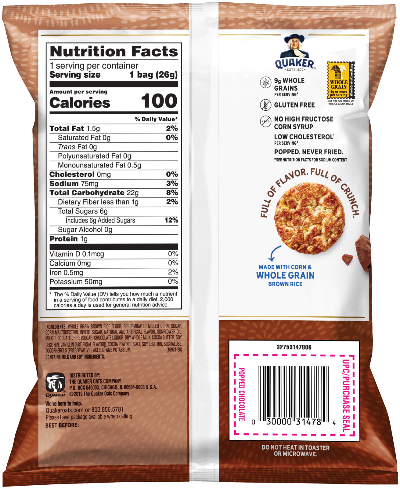 Quaker Rice Crisps, Variety Pack, 0.91 oz Bags, 30 Count....... - Fresh Stock Dated October 2025