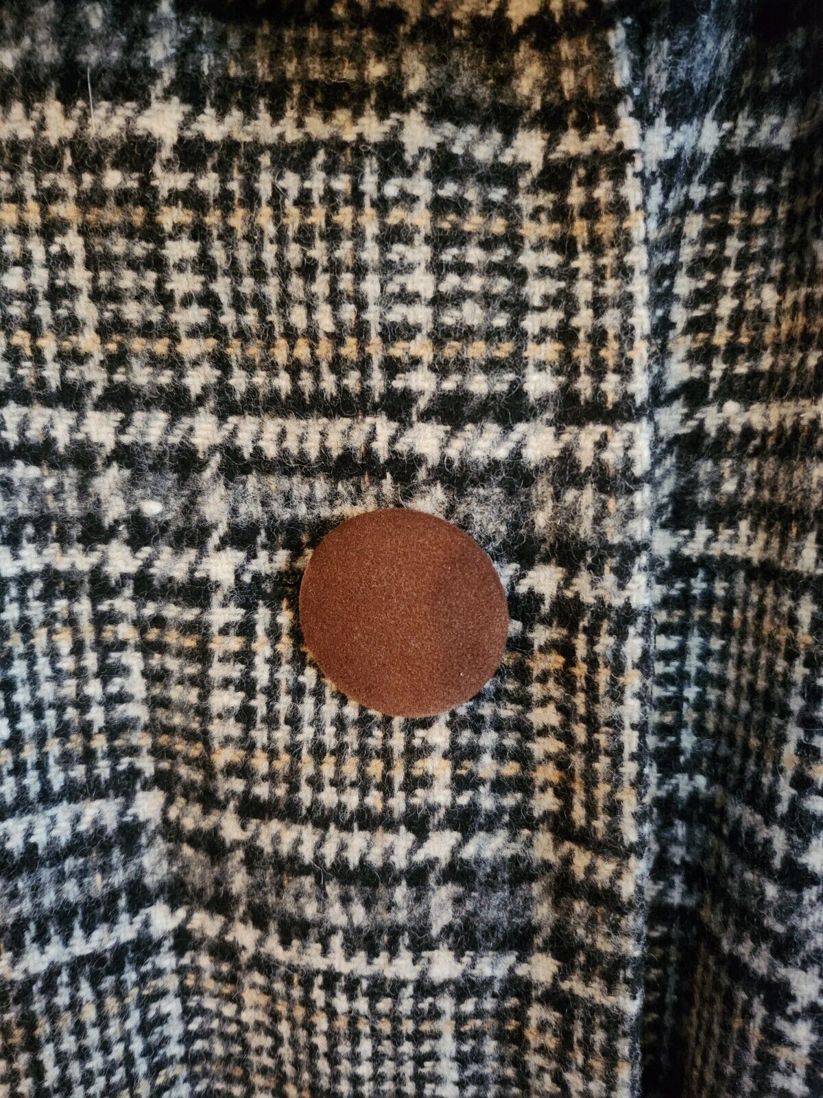 Personal Women Vintage Wool Brown Black Plaid Collared Buttoned Capelet Poncho - Fresh Stock Dated October 2025