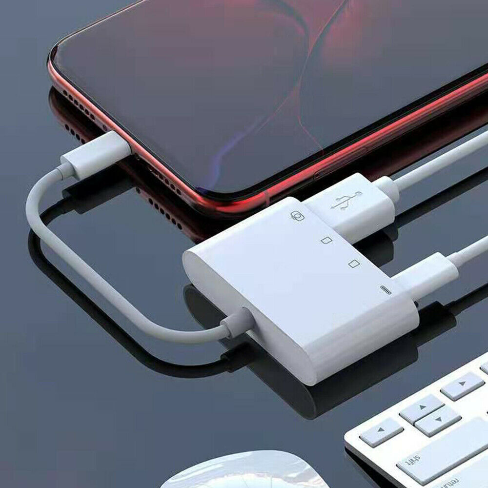 Portable 4 in 1 USB Camera SD TF Card Reader Adapter For iPhone iPod iPad IOS 13 - Fresh Stock Dated October 2025